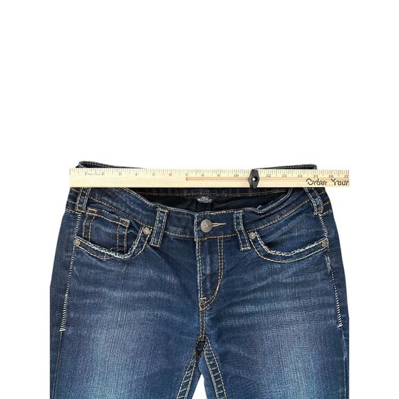 Silver Jeans Aiko Bootcut Jeans Womens 30x33 Blue Stretch Denim Low Rise - Picture 3 of 11